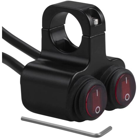 Interruptor de luz de freno, luz antiniebla, interruptor de encendido y apagado para manillar de 22 mm y 7/8 pulgadas, resistente al agua, 12 V, para motocicleta, ATV, bicicleta (1/5)