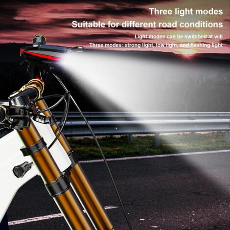 Luces Para Bicicleta Recargables Con Pantalla Digital - Solares Y USB, Impermeables, 1000 MAh, Ideales Para Noche Y Commuting