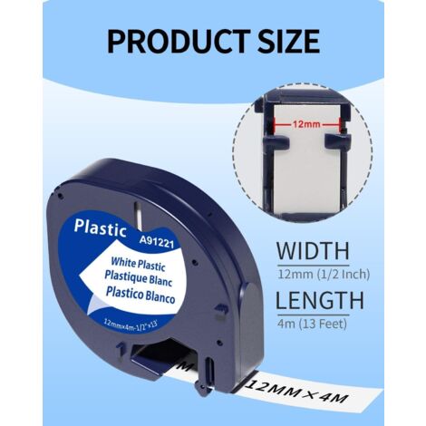 Vhbw 10x Rubans Compatible Avec Dymo LetraTag LT-100H, LT-100T, QX50, XR Imprimante D'étiquettes - Foto 10