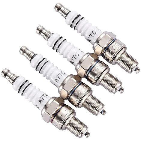 Bujía A7TC para cuatriciclos GY6 de 49 cc a 50 cc, scooter, bolsa para motos de cross, bicicletas de carretera, ciclomotores, karts, cuatriciclos, buggy, pit bikes, paquete de 4 (1/5)