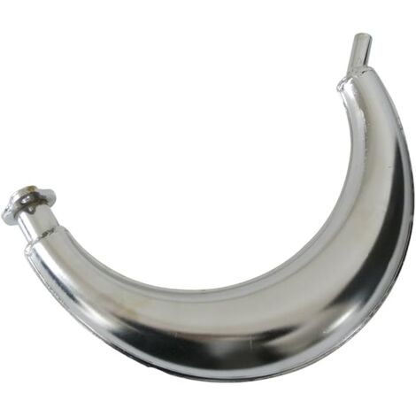 Silenciador de escape curvo de 2 piezas para ciclomotor, cromado, 49cc, 50cc, 60cc, 66cc y 80cc (1/5)
