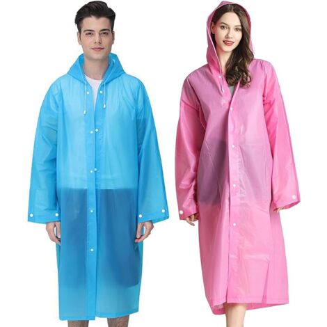 Impermeables reutilizables para adultos, mujeres y hombres, paquete de 2, con capucha, para familias, Disney, camping, senderismo (1/5)