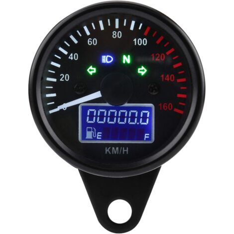 Velocímetro de la Motocicleta, Universal Plástico Digital Motocicleta Velocímetro LED LCD KMH Tacómetro160KMH DC12V
