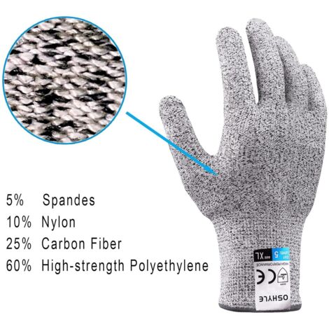 Guantes Anticorte Nivel 5, Protección Alta Para Cocina, Mandolina, Tallado De Madera. Ligeros, Transpirables Y Seguros Para Alimentos.