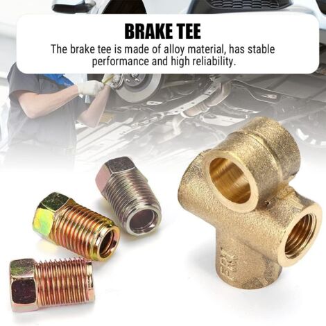 1 Set Raccordi Per Tubi Freno A T Per Freno A 3 Vie Con 3 Dadi - Foto 2