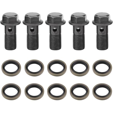 Accesorio de freno, perno banjo, pernos banjo y arandelas para motocicleta, freno banjo para pinza de freno, cilindro maestro M10 x 1,25 mm (1/5)