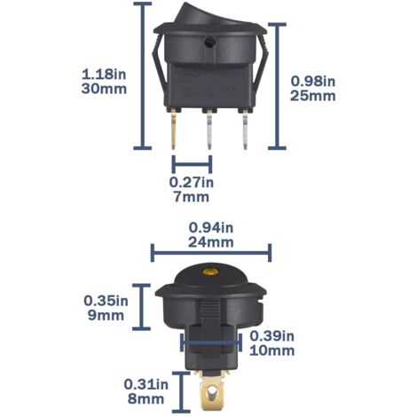 Interruptor De Encendido Basculante 100 Uds Interruptor Basculante ABS 3 Pines Alternar Encendido Apagado 2 Posiciones 125 250v Set Kit Para Control De Electrodomesticos De Maquina Rojo