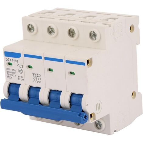 Interruttore Scatolato Miniaturale DZ47-63 4P 32A 400V – RCCB Differenziale Con Protezione Da Perdite, Sovraccarico E Cortocircuito