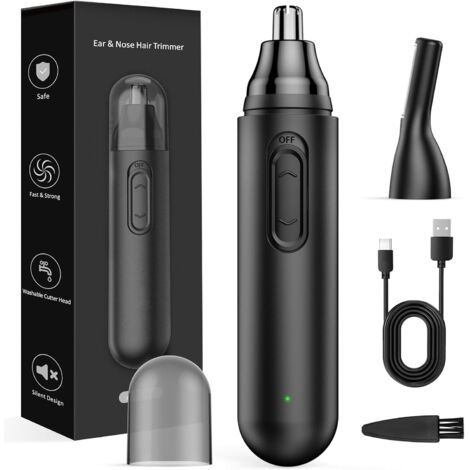 Recortador de vello inalámbrico multifuncional para nariz y orejas: recortador de vello para nariz, orejas, cejas, barba y cuerpo, recargable por USB, resistente al agua IPX7, precisión profesional pa (1/5)