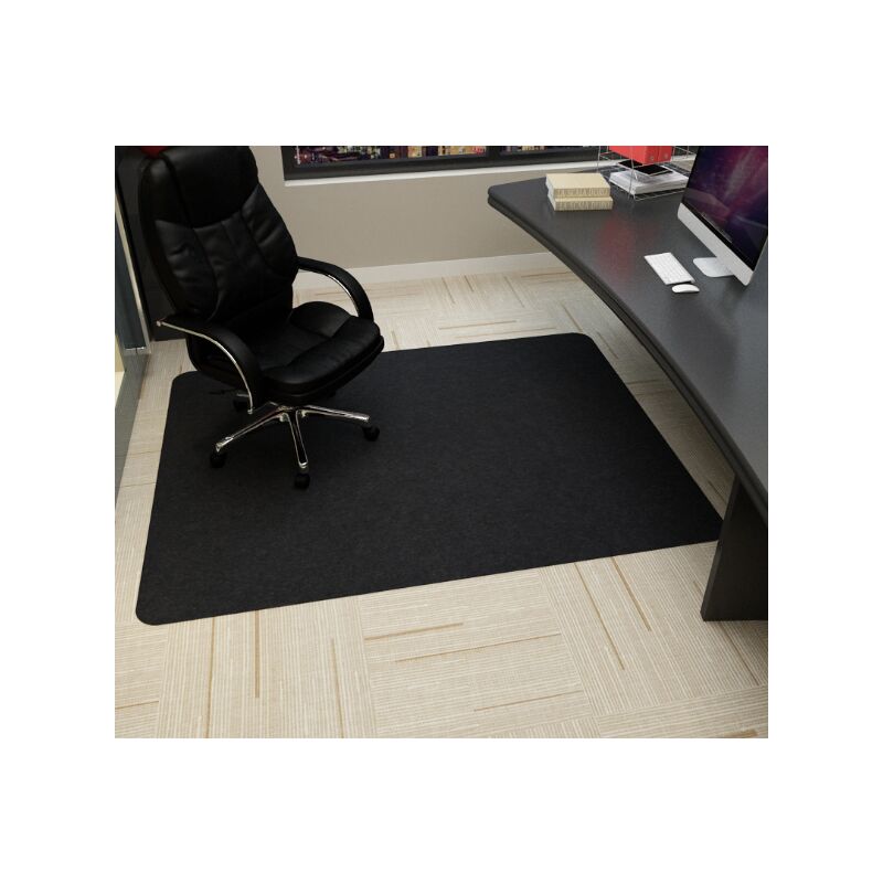 Floor Protection Mat, for Hard Floors, Office Chair, 90 x 120 cm, 4 mm Thickness, Non-Slip Protection Mat, Office Chair for Parquet, Laminate, Vinyl Flooring and Tiles (Black) Floor Protection Mat