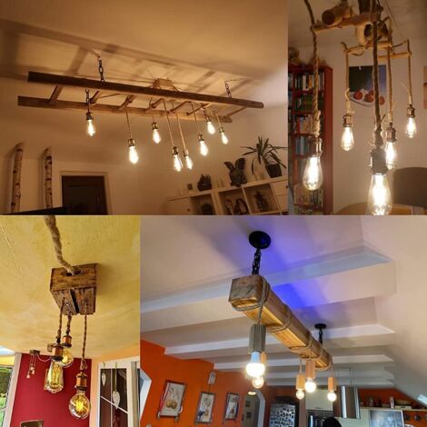 Wire Rope Lighting Raft Electric Wire Led Lighting 10m Electric Wire Rope, 2 Core Linen Vintage ...