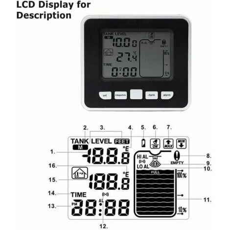 Water Level Sensor Ultrasonic Water Tank Liquid Depth Level Sensor with ...