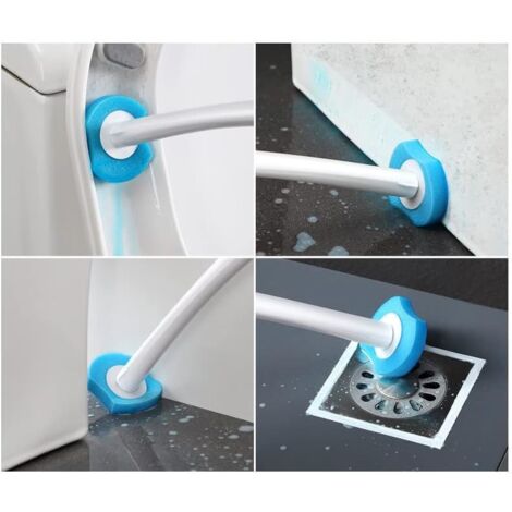 Toilet Brush and Holder Set with 8 Ocean Fresh Scented Replacement Heads, Wall Mounted, Grey and White