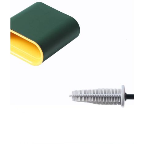 Toilet Brush, Silicone Toilet Brush for Deep Cleaning with Non-Slip Plastic Handle, Wall-Mounted Toilet Brush for Bathroom Toilet-Green
