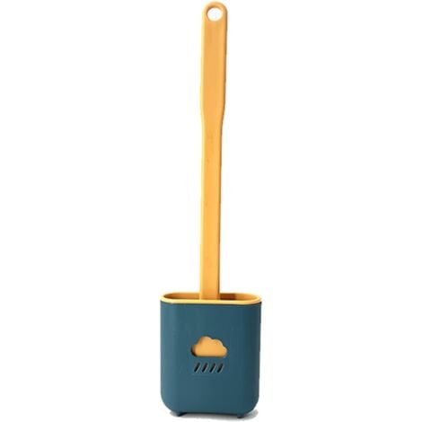 Toilet Brush Crevice Cleaning Toilet Flush Soft Flexible Brush with Base Toilet Brush