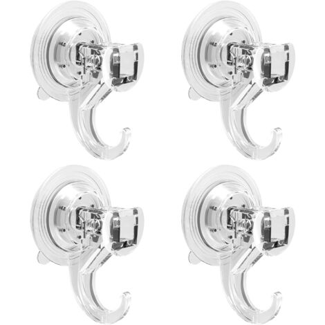 Pcs Suction Cups with Hook for Home Bathroom Shower Kitchen Home Glass Curtain Hooks for Tiles Shower Door Hanging 2kg Clear (1/5)