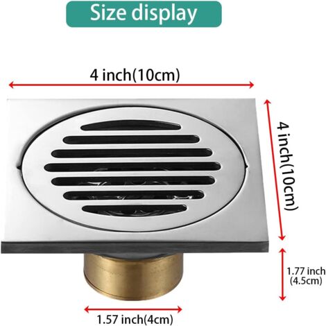 Shower Drain, 304 Stainless Steel with Removable Hair Catcher Guard ...