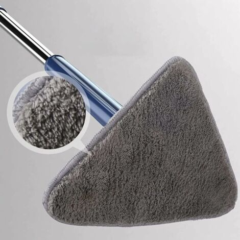Dust mop and floor mop 360° adjustable rotating cleaning mop & with 5 cloths, microfiber with automatic water compression function for ceiling and floor, blue - RWDust mop and floor mop