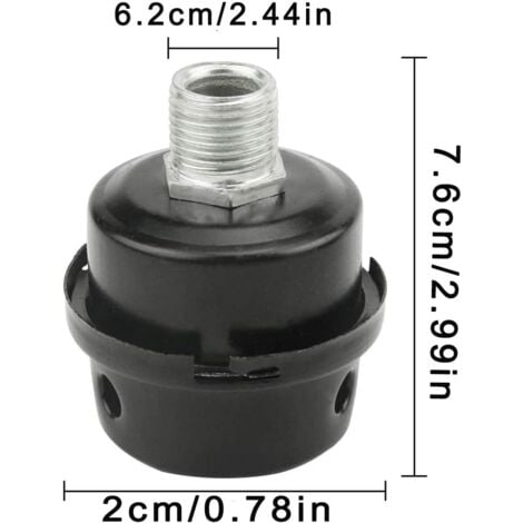 Pcs Metal Air Compressor Filter, 1/2" 20MM Air Compressor Silencer, Air Compressor Filter Silencer, Air Compressor Intake Filter, for Oil-Free Air Compressor