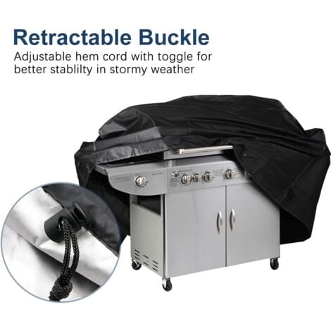 BBQ Cover, BBQ Cover, BBQ Cover Kit, Waterproof BBQ Cover, Heavy Duty Gas Grill Cover - Black 145 x 61 x 117 cm