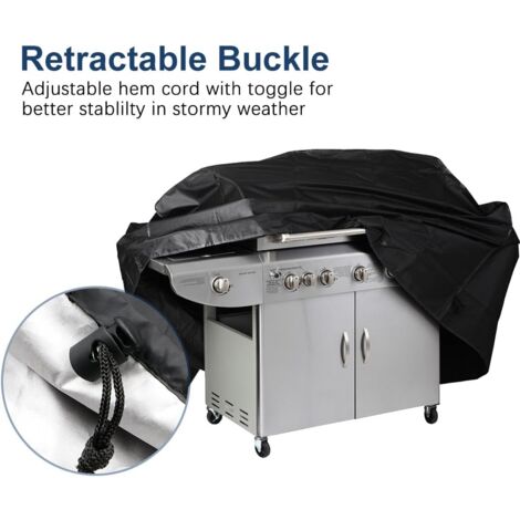 BBQ Cover, BBQ Cover, BBQ Cover Kit, Waterproof BBQ Cover, Heavy Duty Gas Grill Cover - Black 145 x 61 x 117 cm