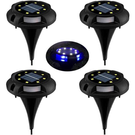 LED Solar Lawn Light, 8 LED Solar Garden Spotlights 4 Pack Waterproof IP65 Decorative Lawn Lamp for Pathway Garden Patio Yard Lawn White (Natural White + Blue) - RWLighting & Lighting ›Outdoor Lightin (1/5)