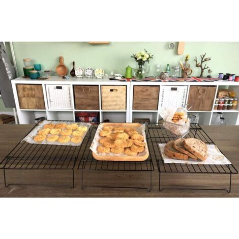 Hot Racks Cakery Set of 2 3-Tier Stackable Cake Cooling Racks 25 x 40 cm - RWCuisine ...