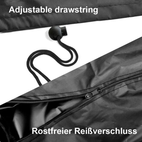 Black parasol cover, cantilever parasol cover, parasol cover with telescopic pole, 280x30/80/45 cm