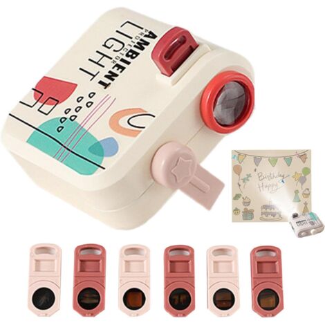 Birthday Photo Background Projector - Festival Light Projector, Cartoon Photo Lamp Projector, Festival Light Projector with Image Slides for((White and pink are shipped randomly)) (1/5)