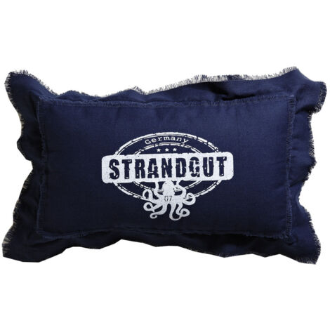 Strandgut07 Kissen mit Reißverschluss, 50 x 30 cm, Dunkelblau