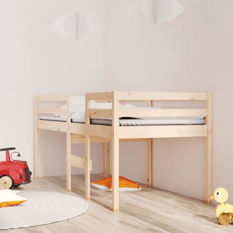 Single Bed，High Sleeper Bed without Mattress 75x190 cm Small Single Solid Wood Pine VSVS34643