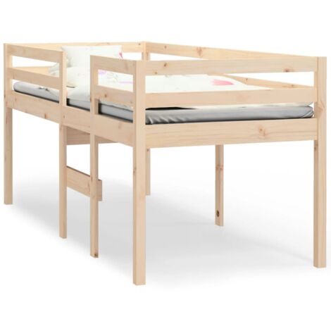 Single Bed，High Sleeper Bed without Mattress 75x190 cm Small Single Solid Wood Pine VSVS34643
