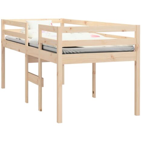 Single Bed，High Sleeper Bed without Mattress 75x190 cm Small Single Solid Wood Pine VSVS34643