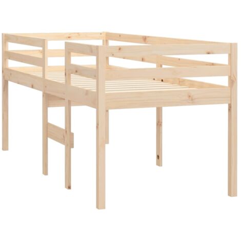 Single Bed，High Sleeper Bed without Mattress 75x190 cm Small Single Solid Wood Pine VSVS34643