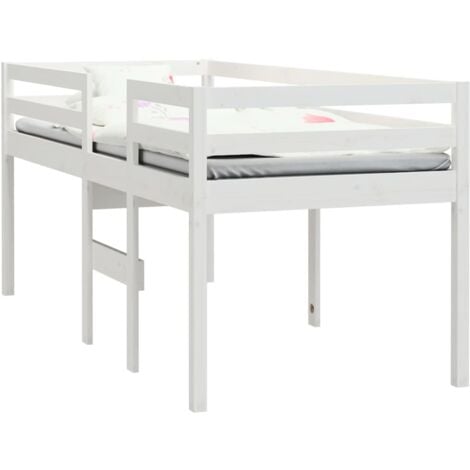 Single Bed，High Sleeper Bed without Mattress White 90x200 cm Solid Wood Pine VSVS42305