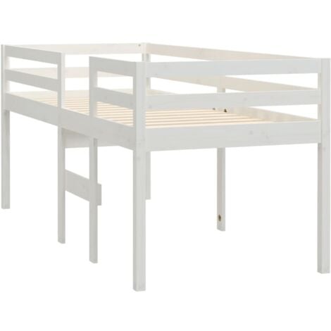 Single Bed，High Sleeper Bed without Mattress White 90x200 cm Solid Wood Pine VSVS42305