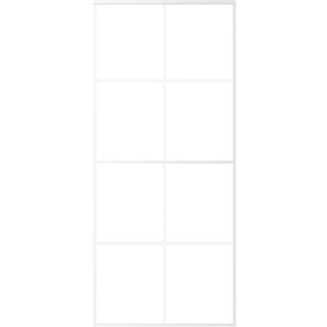 Sliding Door，kitchen door ESG Glass and Aluminium 90x205 cm White VSVS24179