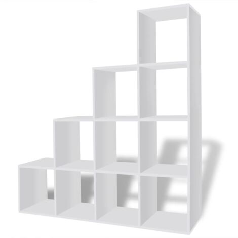 Staircase Bookcase，Book Cabinet，Bookshelf/Display Shelf 142 cm White VSVS40638