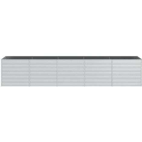 Garden Raised Bed，Planter，Plant pot，Flower box 400x80x77 cm Galvanized Steel Silver CFW53958