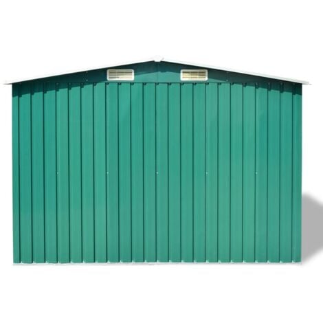 Garden Storage Shed，Garden shed，Tool shed Green Metal 257x205x178 cm CFW85881