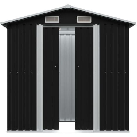 Garden Storage Shed，Garden shed，Tool shed Anthracite Steel 204x132x186 cm CFW57461