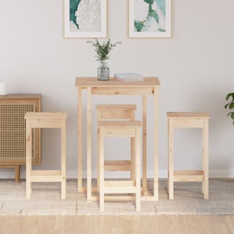5 Piece Bar Set Solid Wood Pine VSVS605234