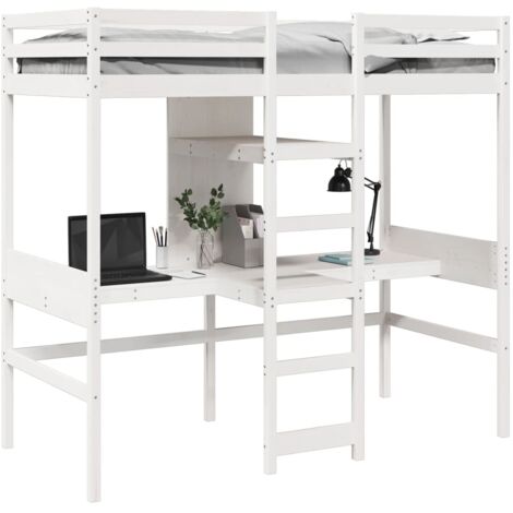 Single Bed，Adult bed，Loft Bed Frame without Mattress White 80x200cm Solid Wood Pine VSVS388407