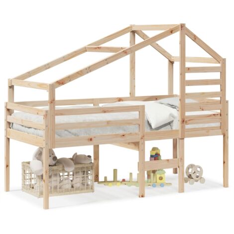 Single Bed，Adult bed，High Sleeper Bed without Mattress 90x200 cm Solid Wood Pine VSVS971948