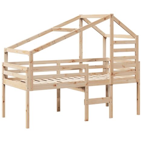 Single Bed，Adult bed，High Sleeper Bed without Mattress 90x200 cm Solid Wood Pine VSVS971948