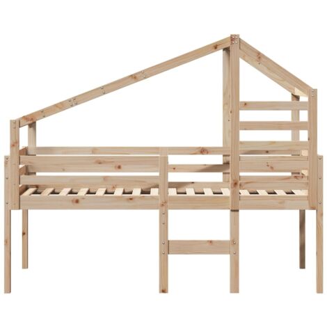 Single Bed，Adult bed，High Sleeper Bed without Mattress 90x200 cm Solid Wood Pine VSVS971948