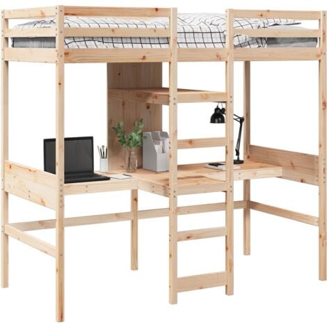 Single Bed，Adult bed，Loft Bed Frame without Mattress 80x200cm Solid Wood Pine VSVS403287