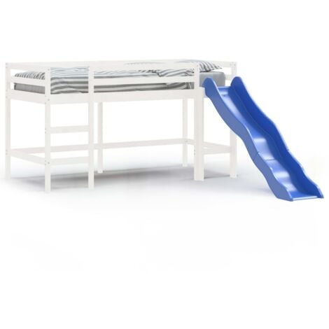 Single Bed，Children's bed，Kids' Loft Bed without Mattress with Slide White 80x200 cm VSVS290483