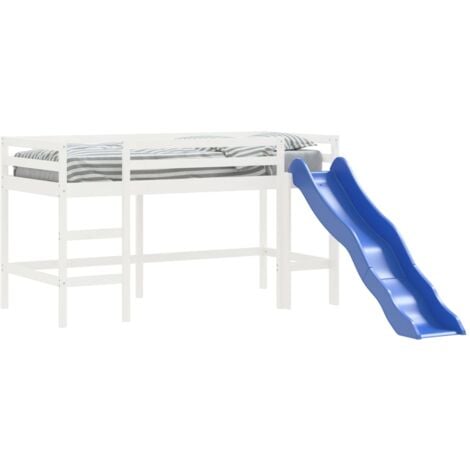 Single Bed，Children's bed，Kids' Loft Bed without Mattress with Slide White 80x200 cm VSVS290483