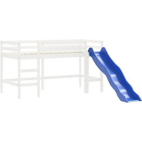 Single Bed，Children's bed，Kids' Loft Bed without Mattress with Slide White 80x200 cm VSVS290483